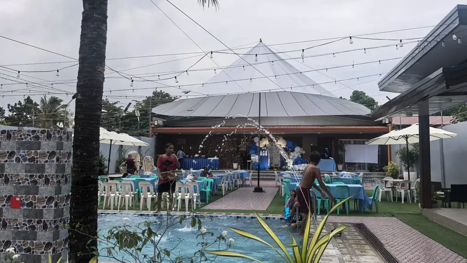 Wide view of pool